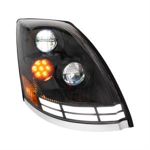 UNITED PACIFIC - 35896 - FARO LED NEGRO CON BARRAS DE LUCES LED DE DOBLE COLOR PARA VOLVO VN/VNL 2003-2017 - PASAJERO