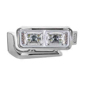 UNITED PACIFIC - UNITED PACIFIC - 35897 - CONJUNTO DE FAROS DE PROYECCIÓN "CROMADOS" DE 10 LED DE ALTA POTENCIA CON BRAZO DE MONTAJE Y POD LATERAL DE SEÑAL DE GIRO - LADO DEL CONDUCTOR - Image 2