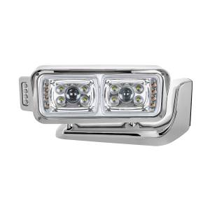 UNITED PACIFIC - UNITED PACIFIC - 35898 - CONJUNTO DE FAROS DE PROYECCIÓN "CROMADOS" DE 10 LED DE ALTA POTENCIA CON BRAZO DE MONTAJE Y POD LATERAL DE SEÑAL DE GIRO - LADO DEL PASAJERO - Image 2