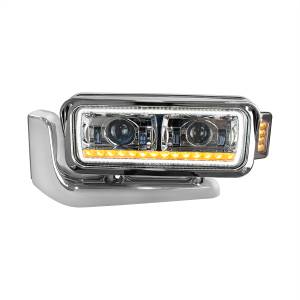 UNITED PACIFIC - 35911 - CONJUNTO DE FARO DE PROYECCIÓN CROMADO LED DE ALTA POTENCIA CON BRAZO DE MONTAJE Y SEÑAL DE GIRO - CONDUCTOR