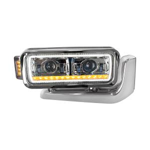 UNITED PACIFIC - 35912 - CONJUNTO DE FARO DE PROYECCIÓN LED CROMADO DE ALTA POTENCIA CON BRAZO DE MONTAJE Y SEÑAL DE GIRO - PASAJERO