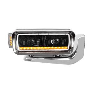 UNITED PACIFIC - 35914 - CONJUNTO DE FARO DE PROYECCIÓN NEGRO LED DE ALTA POTENCIA CON BRAZO DE MONTAJE Y SEÑAL DE GIRO - PASAJERO