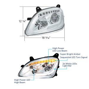 UNITED PACIFIC - UNITED PACIFIC - 35916 - FARO LED CROMADO CON INTERMITENTE LED SECUENCIAL PARA PETERBILT 579 (2012-21) Y 587 (2010-16) - PASAJERO - Image 8