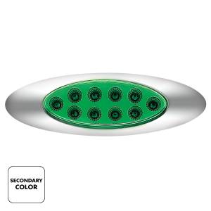 UNITED PACIFIC - UNITED PACIFIC - 35956 - LUZ FURY DOBLE OVALADA DE 10 LED CON LENTE TRANSPARENTE Y BISEL CROMADO (LIQUIDACIÓN/MARCADOR) - LED ÁMBAR Y VERDE/LENTE TRANSPARENTE - Image 4