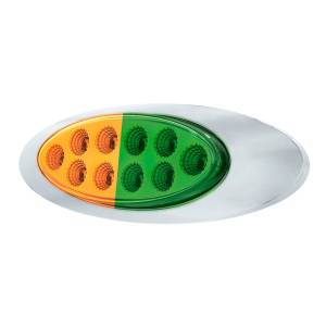 UNITED PACIFIC - UNITED PACIFIC - 35956 - LUZ FURY DOBLE OVALADA DE 10 LED CON LENTE TRANSPARENTE Y BISEL CROMADO (LIQUIDACIÓN/MARCADOR) - LED ÁMBAR Y VERDE/LENTE TRANSPARENTE - Image 6