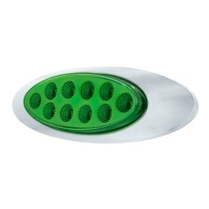 UNITED PACIFIC - UNITED PACIFIC - 35956 - LUZ FURY DOBLE OVALADA DE 10 LED CON LENTE TRANSPARENTE Y BISEL CROMADO (LIQUIDACIÓN/MARCADOR) - LED ÁMBAR Y VERDE/LENTE TRANSPARENTE - Image 8