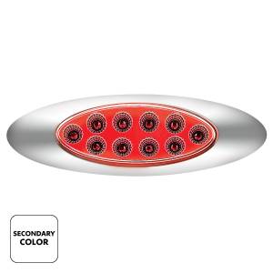 UNITED PACIFIC - UNITED PACIFIC - 35958 - LUZ FURY DOBLE OVALADA DE 10 LED CON LENTE TRANSPARENTE Y BISEL CROMADO (LIQUIDACIÓN/MARCADOR) - LED ÁMBAR Y ROJO/LENTE TRANSPARENTE - Image 4