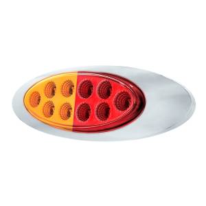 UNITED PACIFIC - UNITED PACIFIC - 35958 - LUZ FURY DOBLE OVALADA DE 10 LED CON LENTE TRANSPARENTE Y BISEL CROMADO (LIQUIDACIÓN/MARCADOR) - LED ÁMBAR Y ROJO/LENTE TRANSPARENTE - Image 6