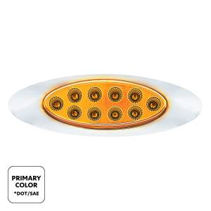 UNITED PACIFIC - UNITED PACIFIC - 35959 - LUZ FURY DOBLE OVALADA DE 10 LED CON LENTE TRANSPARENTE Y BISEL CROMADO (LIQUIDACIÓN/MARCADOR) - LED ÁMBAR Y BLANCO/LENTE TRANSPARENTE - Image 3