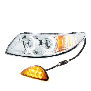 UNITED PACIFIC - 35989 - FARO PROYECTOR LED CROMADO CON INTERMITENTE ORIENTADO HACIA ATRÁS PARA INTERNATIONAL DURASTAR 2002-2018 - CONDUCTOR