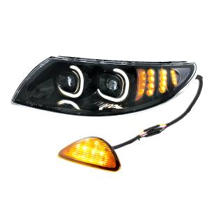 UNITED PACIFIC - 35991 - FARO PROYECTOR LED NEGRO CON INTERMITENTE ORIENTADO HACIA ATRÁS PARA INTERNATIONAL DURASTAR 2002-2018 - CONDUCTOR