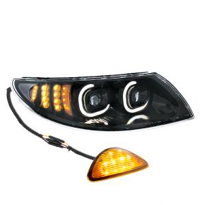 UNITED PACIFIC - 35992 - FARO PROYECTOR LED NEGRO CON INTERMITENTE ORIENTADO HACIA ATRÁS PARA INTERNATIONAL DURASTAR 2002-2018 - PASAJERO