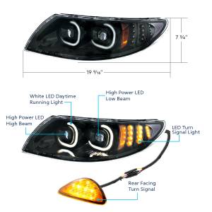 UNITED PACIFIC - UNITED PACIFIC - 35992 - FARO PROYECTOR LED NEGRO CON INTERMITENTE ORIENTADO HACIA ATRÁS PARA INTERNATIONAL DURASTAR 2002-2018 - PASAJERO - Image 7