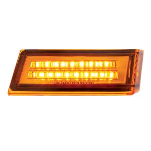 UNITED PACIFIC - 36001 - LUZ DE SEÑAL DE GIRO SECUENCIAL DE 35 LED PARA FREIGHTLINER CASCADIA 2018-2024 - PASAJERO - LED ÁMBAR/LENTE ÁMBAR