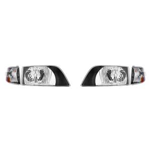 UNITED PACIFIC - 36018 - CONJUNTO DE FAROS DE BISEL NEGRO CON SEÑAL DE GIRO PARA VOLVO VN 1996-2003 (JUEGO)
