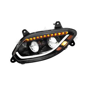 UNITED PACIFIC - 36068 - FARO DELANTERO LED 86 NEGRO PARA CAMIÓN LT INTERNACIONAL 2018-2024 - CONDUCTOR