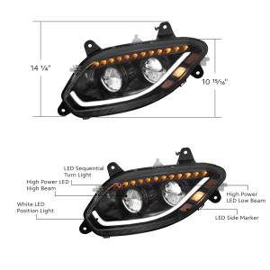 UNITED PACIFIC - UNITED PACIFIC - 36068 - FARO DELANTERO LED 86 NEGRO PARA CAMIÓN LT INTERNACIONAL 2018-2024 - CONDUCTOR - Image 8