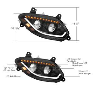 UNITED PACIFIC - UNITED PACIFIC - 36069 - FARO DELANTERO LED 86 NEGRO PARA CAMIÓN LT INTERNACIONAL 2018-2024 - PASAJERO - Image 8