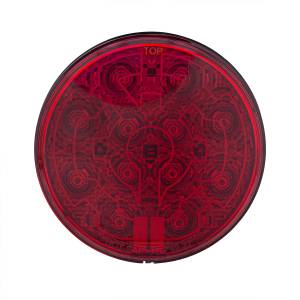 UNITED PACIFIC - 36072 - LUZ REDONDA DE 12 LED DE 4" (PARADA, GIRO Y TRASERA) CON LENTE CALEFACTABLE - LED ROJO/LENTE ROJA