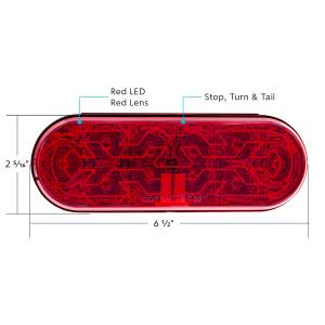 UNITED PACIFIC - UNITED PACIFIC - 36076 - LUZ OVALADA DE 10 LED DE 6" (PARADA, GIRO Y TRASERA) CON LENTE CALEFACTABLE - LED ROJO/LENTE ROJA - Image 5