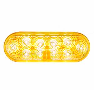 UNITED PACIFIC - 36077 - LUZ OVALADA DE 10 LED DE 6" (SEÑAL DE GIRO) CON LENTE TÉRMICA - LED ÁMBAR/LENTE ÁMBAR