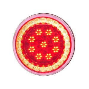 UNITED PACIFIC - 36097 - LUZ LUMOS REDONDA DE 33 LED DE 4" SERIE S (PARADA, GIRO Y COLA) - LED ROJO/LENTE TRANSPARENTE
