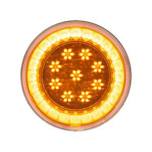 UNITED PACIFIC - 36098 - LUZ LUMOS REDONDA DE 33 LED DE 4" SERIE S (SEÑAL DE GIRO) - LED ÁMBAR/LENTE TRANSPARENTE