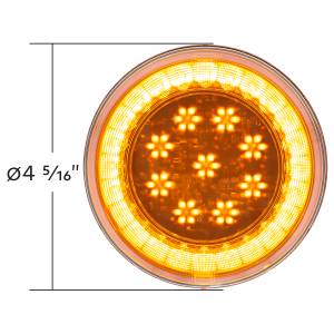 UNITED PACIFIC - UNITED PACIFIC - 36098 - LUZ LUMOS REDONDA DE 33 LED DE 4" SERIE S (SEÑAL DE GIRO) - LED ÁMBAR/LENTE TRANSPARENTE - Image 6