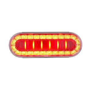 UNITED PACIFIC - 36102 - LUZ LUMOS OVALADA DE 30 LED DE 6" SERIE I (PARADA, GIRO Y COLA) - LED ROJO/LENTE TRANSPARENTE
