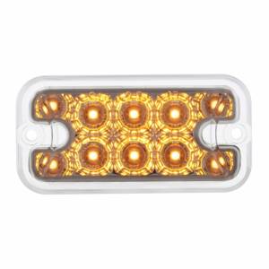 UNITED PACIFIC - 36553B - LUZ RECTANGULAR REFLECTOR DE 10 LED DE DOBLE FUNCIÓN - LED ÁMBAR/LENTE TRANSPARENTE (A GRANEL)