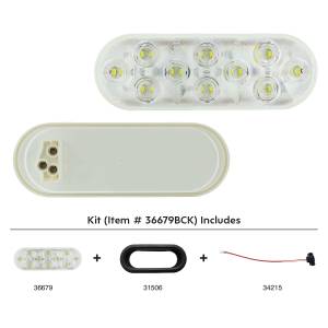 UNITED PACIFIC - 36679BCK - KIT DE LUCES DE ATRÁS OVALADA DE 20 LED DE 6" - SERIE DE COMPETENCIA