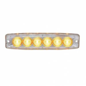 UNITED PACIFIC - 36683B - 6 LUZ DE ADVERTENCIA LED DE ALTA POTENCIA SUPER DELGADA - LED ÁMBAR/LENTE TRANSPARENTE (A GRANEL)