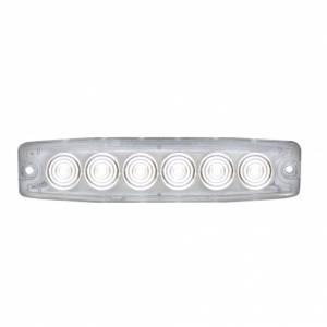 UNITED PACIFIC - 36684B - 6 LUZ DE ADVERTENCIA LED DE ALTA POTENCIA SUPER DELGADA - LED BLANCO/LENTE TRANSPARENTE (A GRANEL)