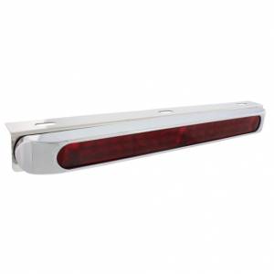 UNITED PACIFIC - 36708 - SOPORTE DE LUZ DE INOXIDABLE CON BISEL Y BARRA DE LUCES DE 17 LED DE 19 LED - LED ROJO/LENTE ROJA