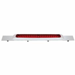 UNITED PACIFIC - 36712 - PLACA DE GUARDABARROS SUPERIOR CROMADA CON BISEL Y BARRA DE LUCES DE 17 LED DE 19 LED - LED ROJO/LEENTE ROJA (CADA UNO)