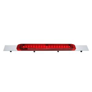UNITED PACIFIC - 36713 - PLACA DE GUARDABARROS SUPERIOR CROMADA CON BARRA DE LUCES DE 17" DE 19 LED - LED ROJO/LEENTE ROJA (CADA UNO)