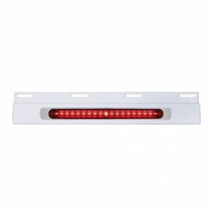 UNITED PACIFIC - 36714 - PLACA DE GUARDABARROS SUPERIOR DE INOXIDABLE CON BISEL Y BARRA DE LUCES DE 19 LED DE 17" - LED ROJO/LENTE ROJA (CADA UNO)