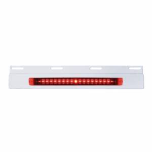 UNITED PACIFIC - 36715 - PLACA DE GUARDABARROS SUPERIOR DE INOXIDABLE CON BARRA DE LUCES DE 19 LED DE 17" - LED ROJO/LENTE ROJA (CADA UNO)