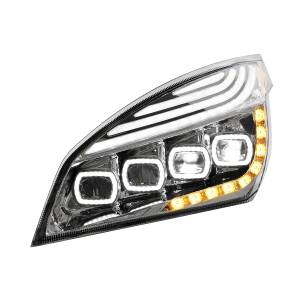 UNITED PACIFIC - UNITED PACIFIC - 36724 - FARO CROMADO DE QUAD-LED CON LED DRL Y SEQ. SEÑAL PARA FREIGHTLINER CASCADIA 2018-2024 - CONDUCTOR - Image 3