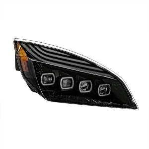 UNITED PACIFIC - UNITED PACIFIC - 36727 - FARO QUAD-LED NEGRO CON LED DRL Y SEQ. SEÑAL PARA FREIGHTLINER CASCADIA 2018-2024 - PASAJERO - Image 2