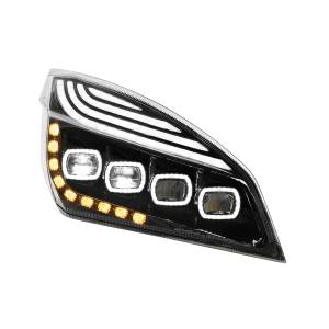 UNITED PACIFIC - UNITED PACIFIC - 36727 - FARO QUAD-LED NEGRO CON LED DRL Y SEQ. SEÑAL PARA FREIGHTLINER CASCADIA 2018-2024 - PASAJERO - Image 3