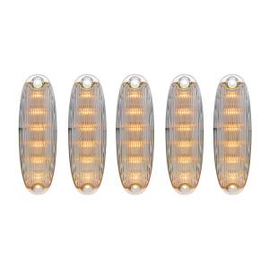 UNITED PACIFIC - 36822 - 6 LUCES DE CABINA LED ÁMBAR PARA FREIGHTLINER CASCADIA 2008-2017 - LENTE TRANSPARENTE (PAQUETE DE 5)
