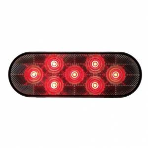 UNITED PACIFIC - 36857 - LUZ OVALADA DE 7 LED (PARADA, GIRO Y TRASERA) - LED ROJA/LENTE TRANSPARENTE