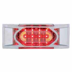 UNITED PACIFIC - 36896 - LUZ REFLECTORA DE 16 LED (LIQUIDACIÓN/MARCADOR) CON BISEL CROMADO - LED ROJO/LENTE TRANSPARENTE