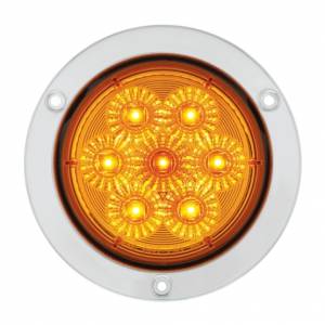UNITED PACIFIC - 36915 - LUZ DE SEÑAL DE GIRO CON BRIDA SS DE 4" DE 7 LED - LED ÁMBAR/LENTE ÁMBAR