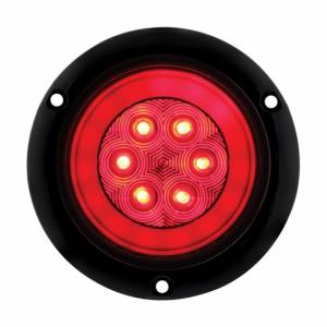 UNITED PACIFIC - 36957 - GLOLIGHT DE MONTAJE DE BRIDA REDONDA DE 4" DE 21 LED (PARADA, GIRO Y COLA) - LED ROJO/LENTE ROJA