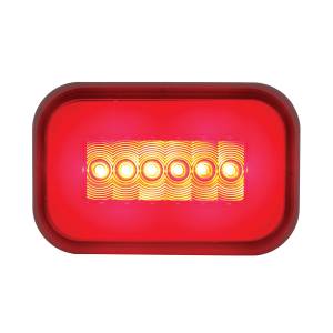 UNITED PACIFIC - 36962B - GLOLIGHT RECTANGULAR DE 14 LED (PARADA, GIRO Y COLA) - LED ROJO/LENTE ROJA (A GRANEL)