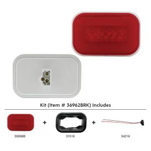 UNITED PACIFIC - 36962BRK - KIT DE LUCES GLOLIGHT RECTANGULARES DE 14 LED (PARADA, GIRO Y COLA) - LED ROJO/LENTE ROJA