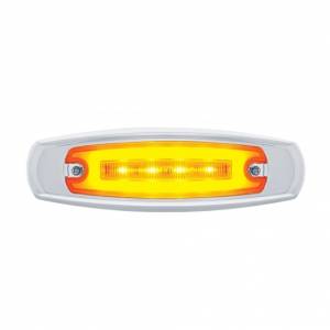 UNITED PACIFIC - 36980 - GLOLIGHT RECTANGULAR DE 16 LED CON BISEL (LIQUIDACIÓN/MARCADOR) - LED ÁMBAR/LENTE ÁMBAR