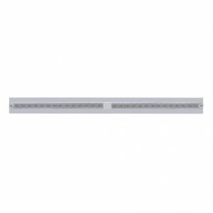 UNITED PACIFIC - 37106 - PLACA DE GUARDABARROS SUPERIOR CROMADA CON DOS BARRAS DE LUCES DE 14 LED DE 24" - LED ROJO/LENTE TRANSPARENTE (CADA UNO)